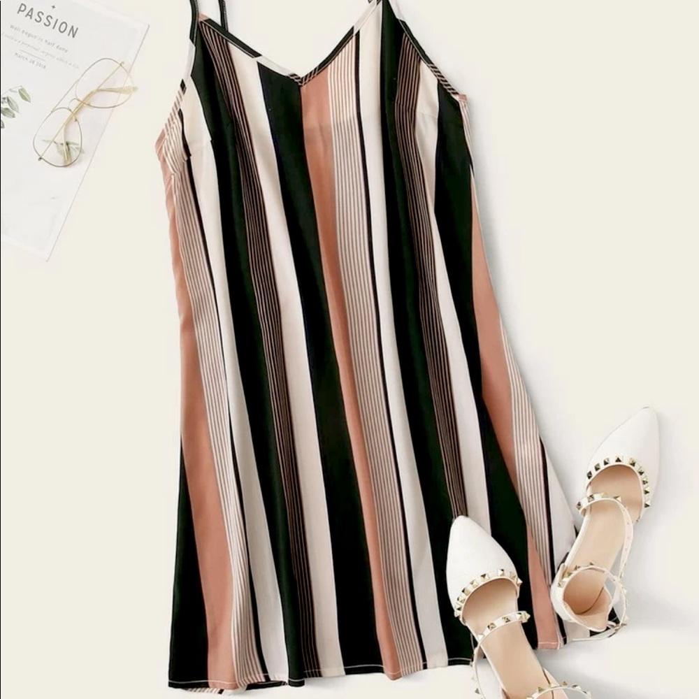 SHEIN Colorful Striped Slip Dress